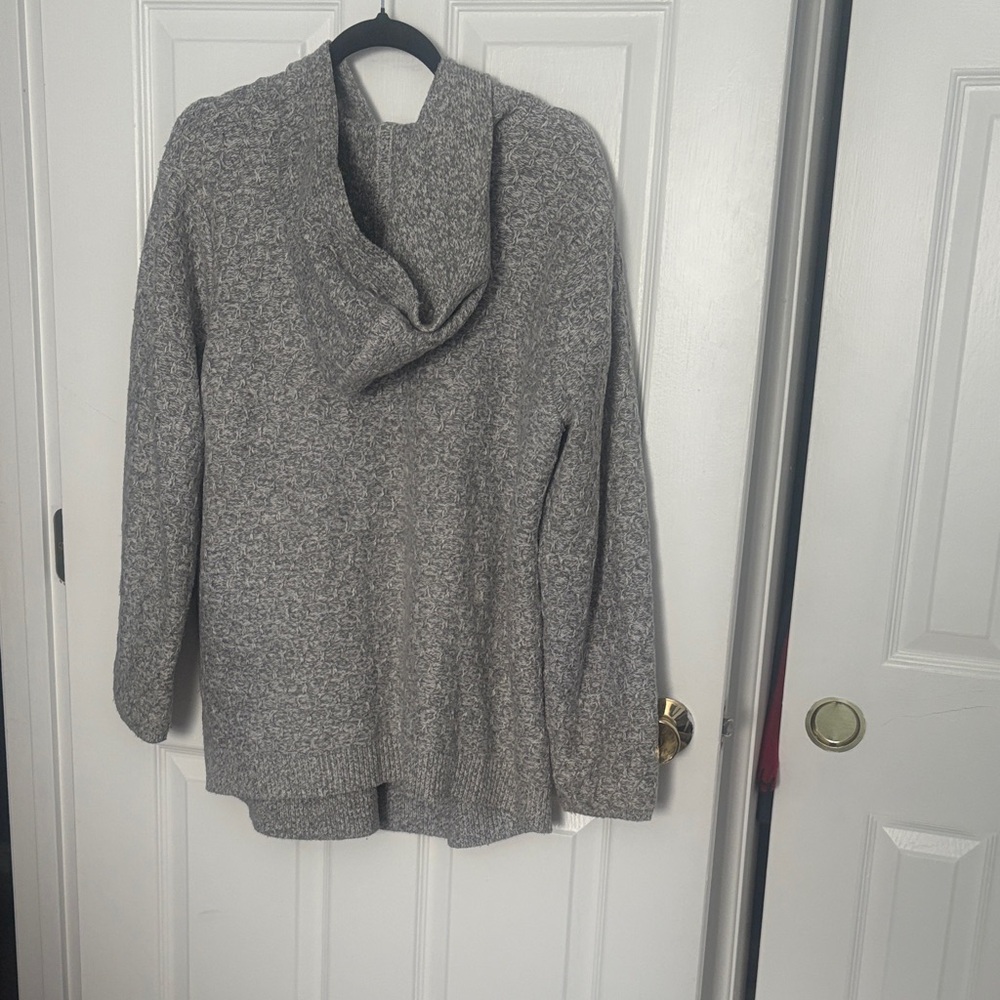 J.JILL Hooded Heather Gray Women's Sweater - Picture 7 of 12